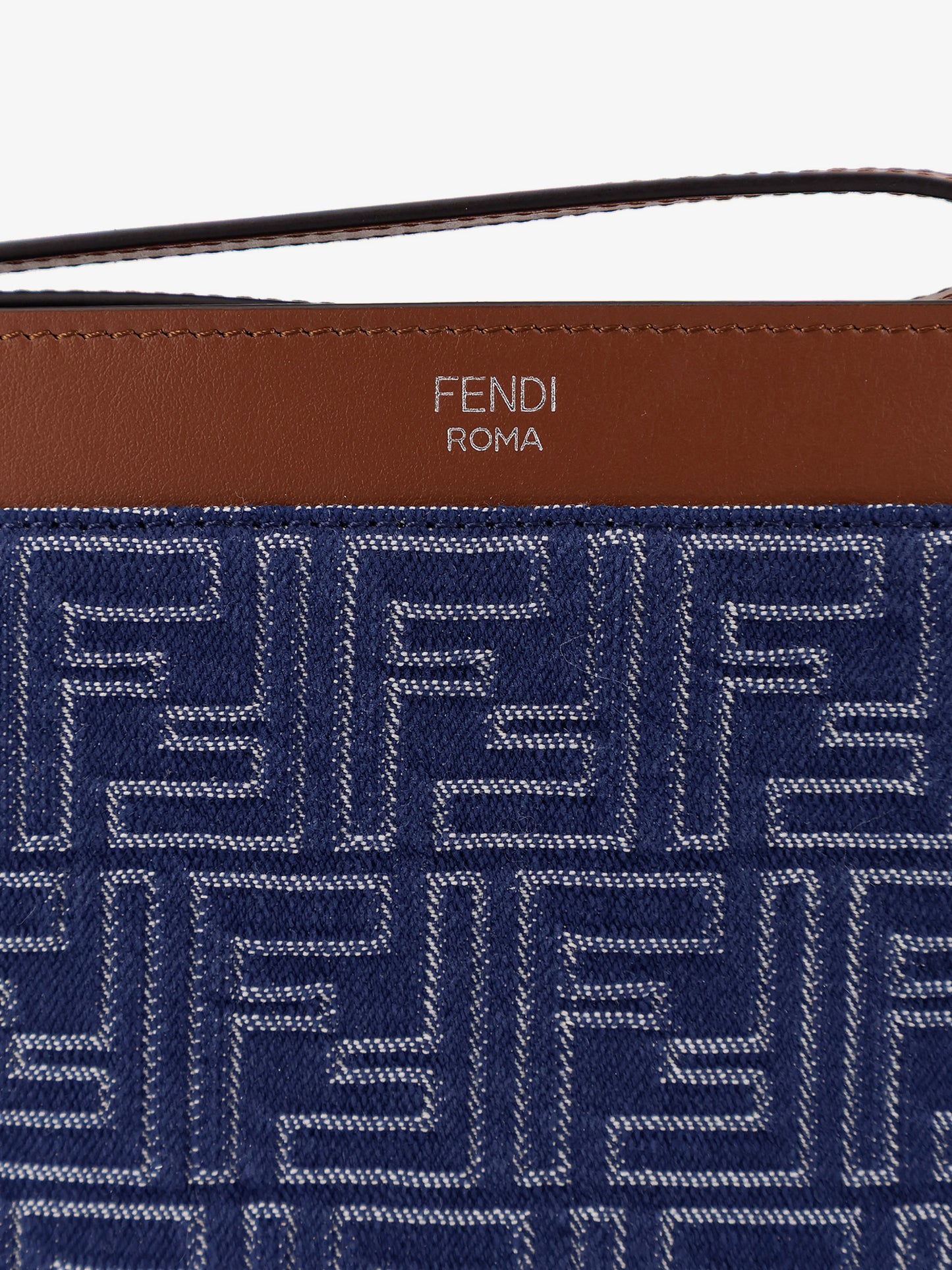 FF Jacquard denim clutch