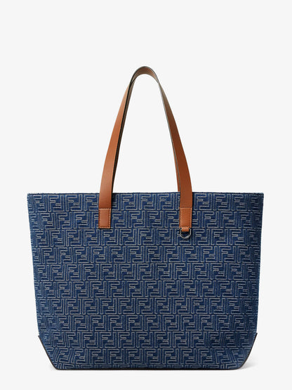 FF Jacquard tote bag with denim effect thumbnail