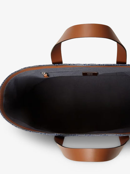 FF Jacquard tote bag with denim effect thumbnail