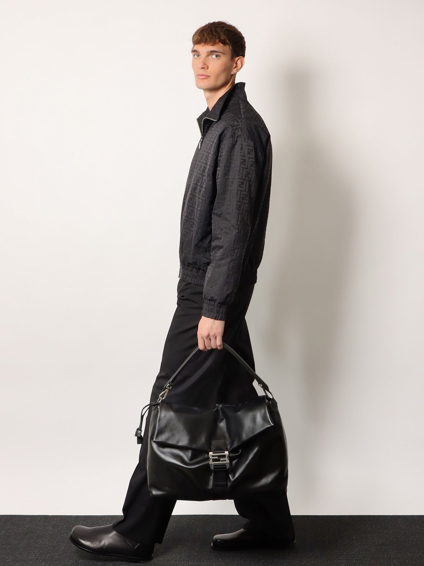 Fendi Flux Maxi Messenger leather crossbody bag