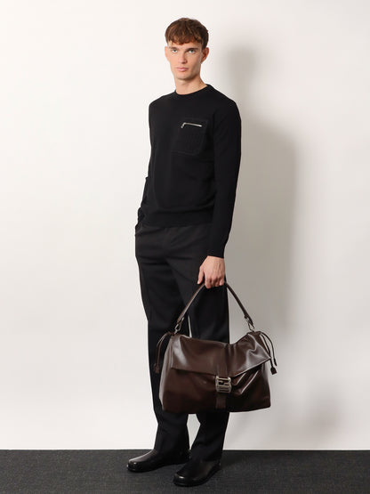 Fendi Flux Maxi Messenger leather shoulder bag thumbnail