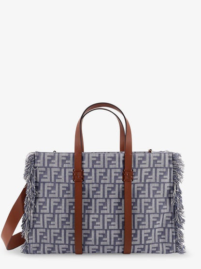 Summer Tote FF jacquard fabric shoulder bag with fringes thumbnail