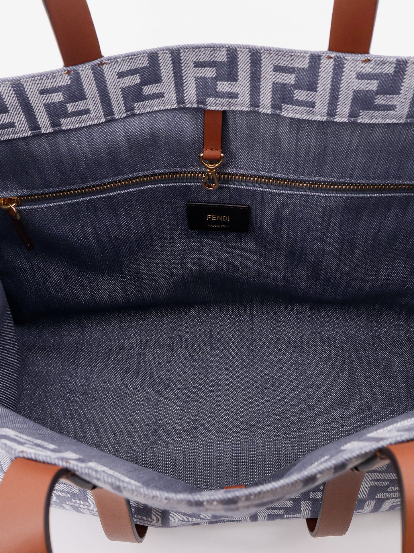 Summer Tote FF jacquard fabric shoulder bag with fringes