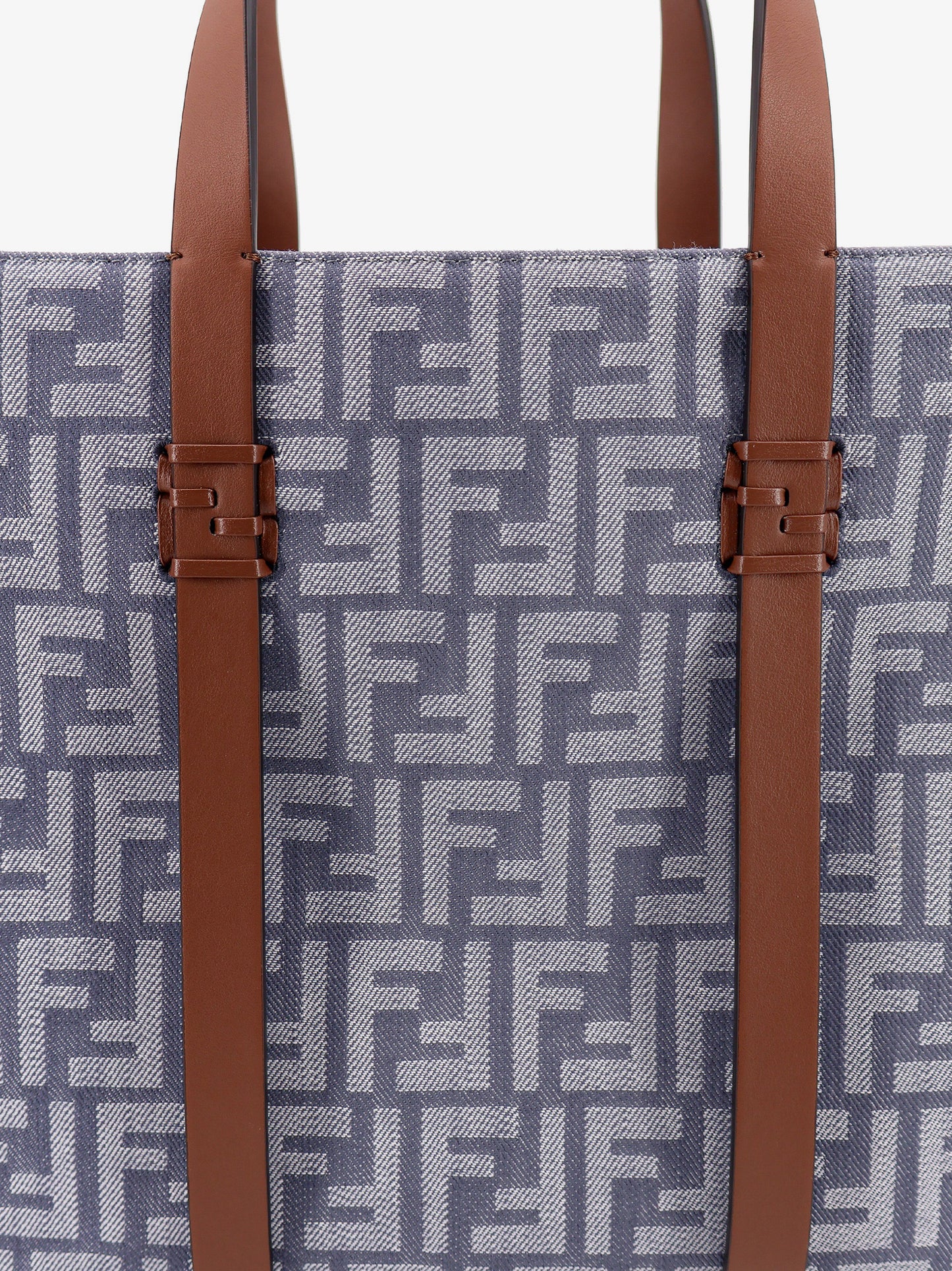 Summer Tote FF jacquard fabric shoulder bag with fringes