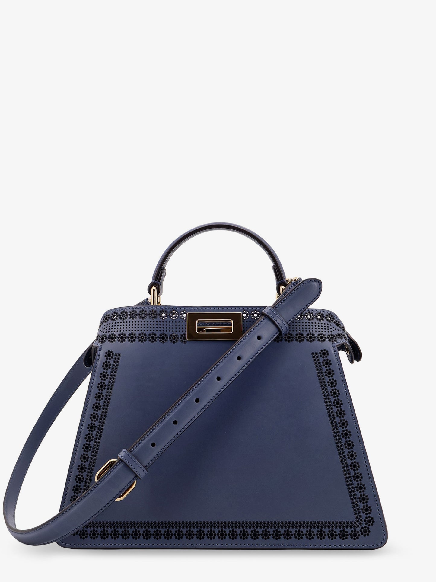 Peekaboo ISeeU Small leather shoulder bag with laser-cut Coral Bandana motif