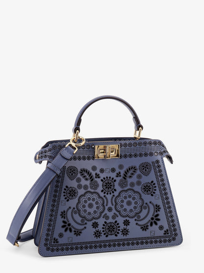 Peekaboo ISeeU Small leather shoulder bag with laser-cut Coral Bandana motif thumbnail