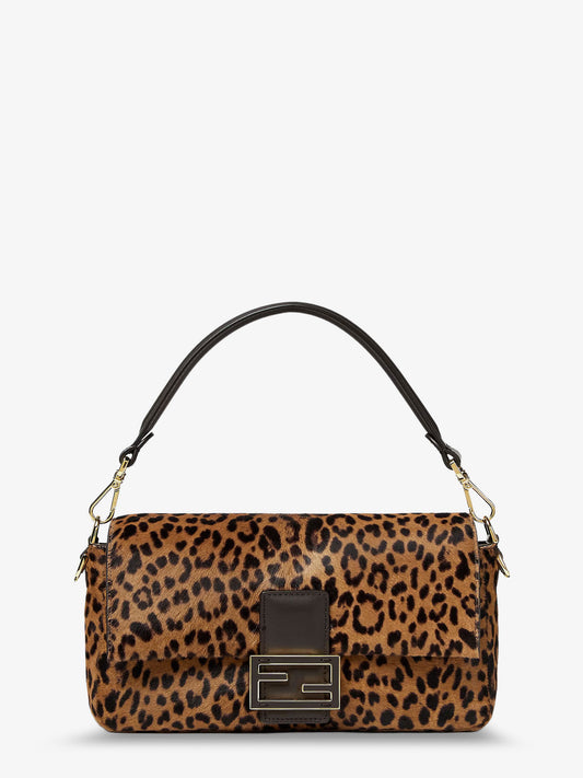 Baguette® printed pony-effect calfskin bag