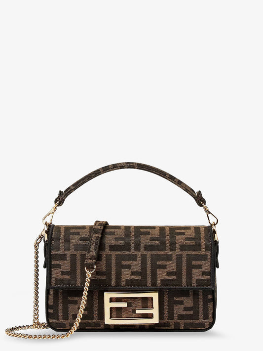Baguette Mini FF jacquard fabric crossbody bag