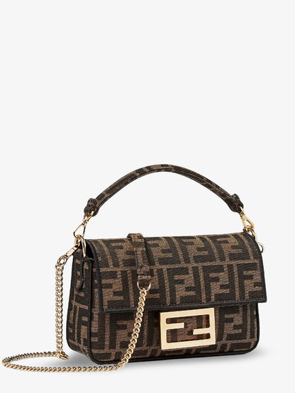 Baguette Mini FF jacquard fabric crossbody bag thumbnail