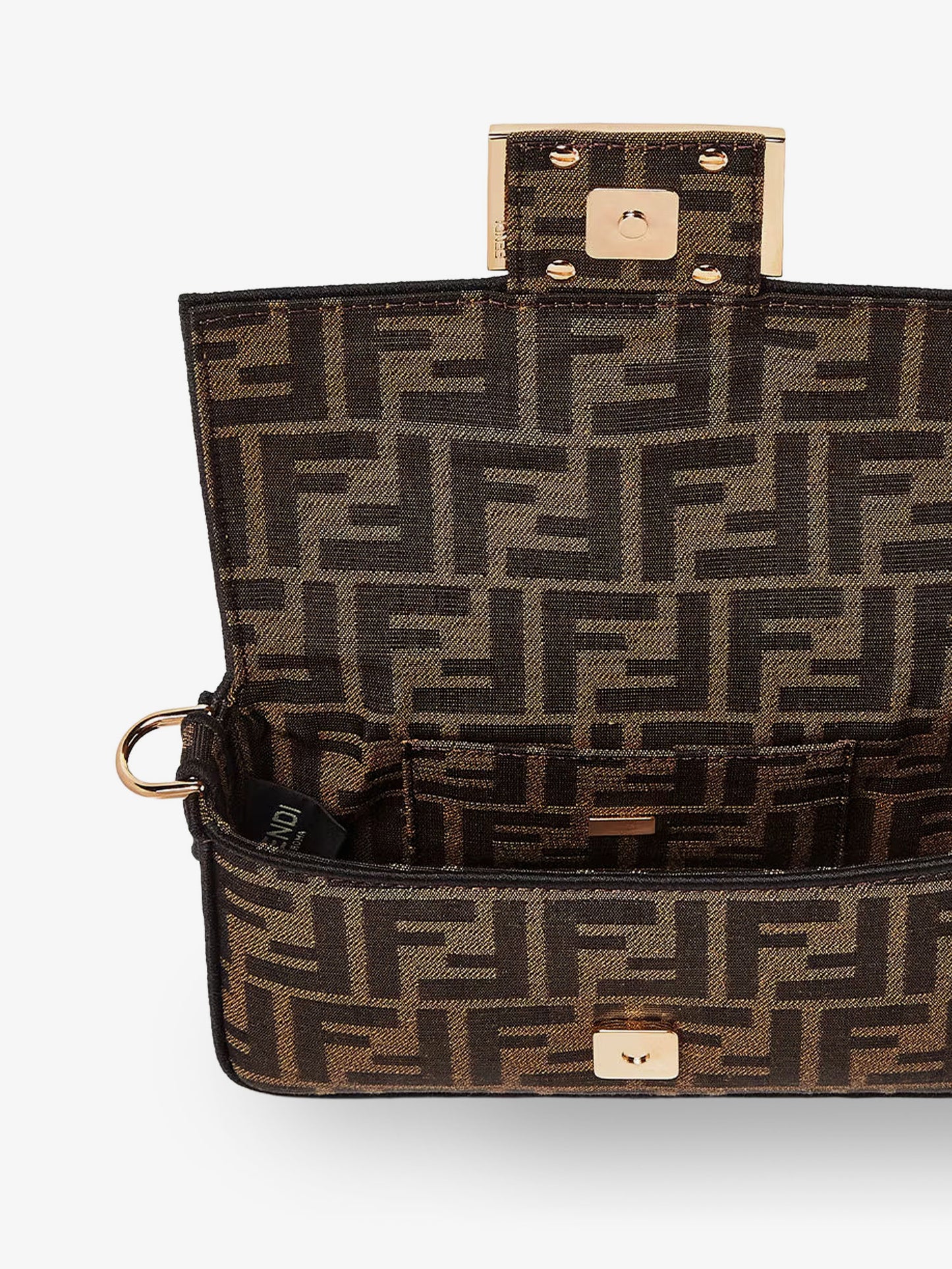 Baguette Mini FF jacquard fabric crossbody bag