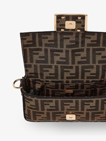 Baguette Mini FF jacquard fabric crossbody bag thumbnail