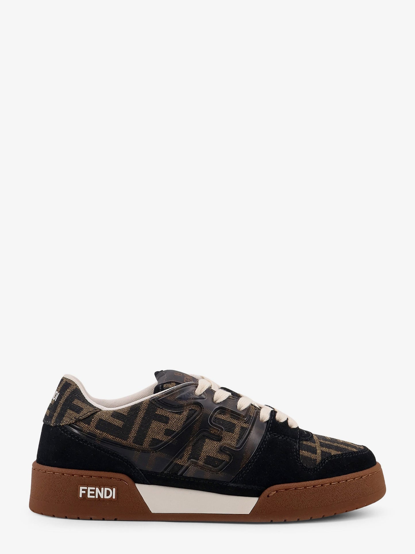 Sneakers Fendi Match in suede con inserti in tessuto FF jacquard