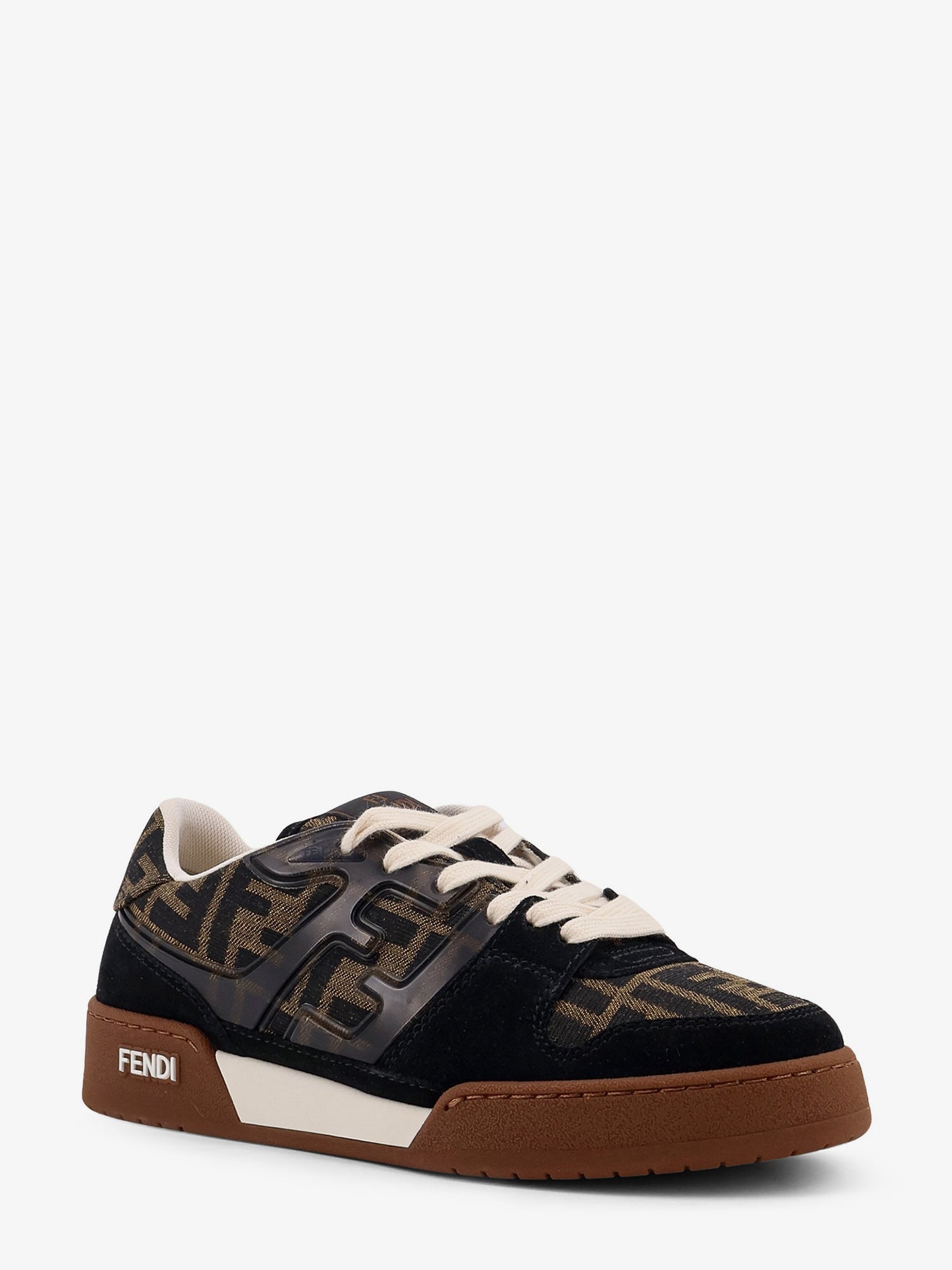 Sneakers Fendi Match in suede con inserti in tessuto FF jacquard