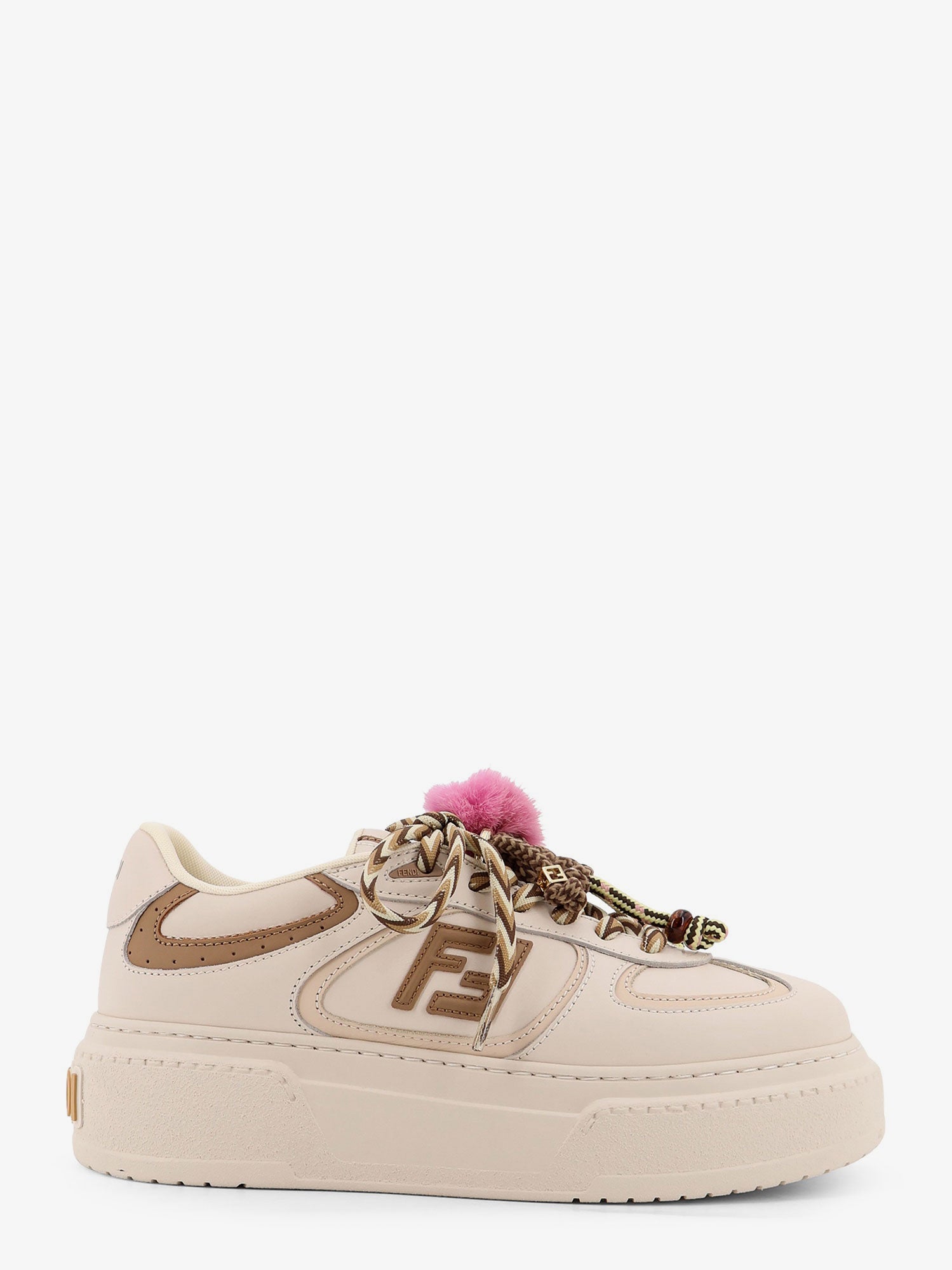 Fendi Match leather platform sneakers with charms FENDI