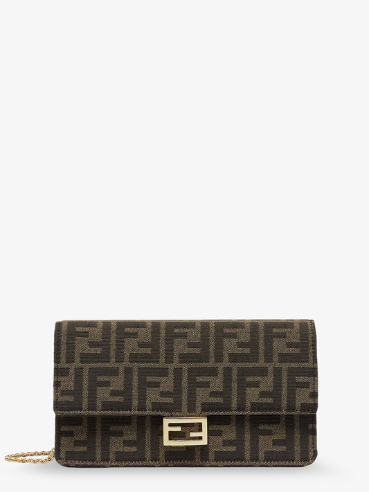 Baguette Wallet on Chain FF jacquard fabric shoulder bag