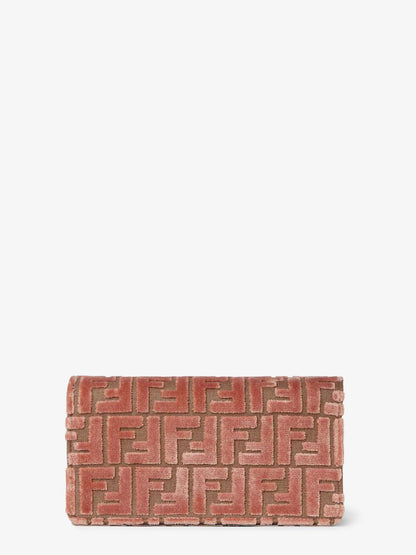 Wallet On Chain Baguette Jacquard velvet crossbody bag with embossed FF motif thumbnail