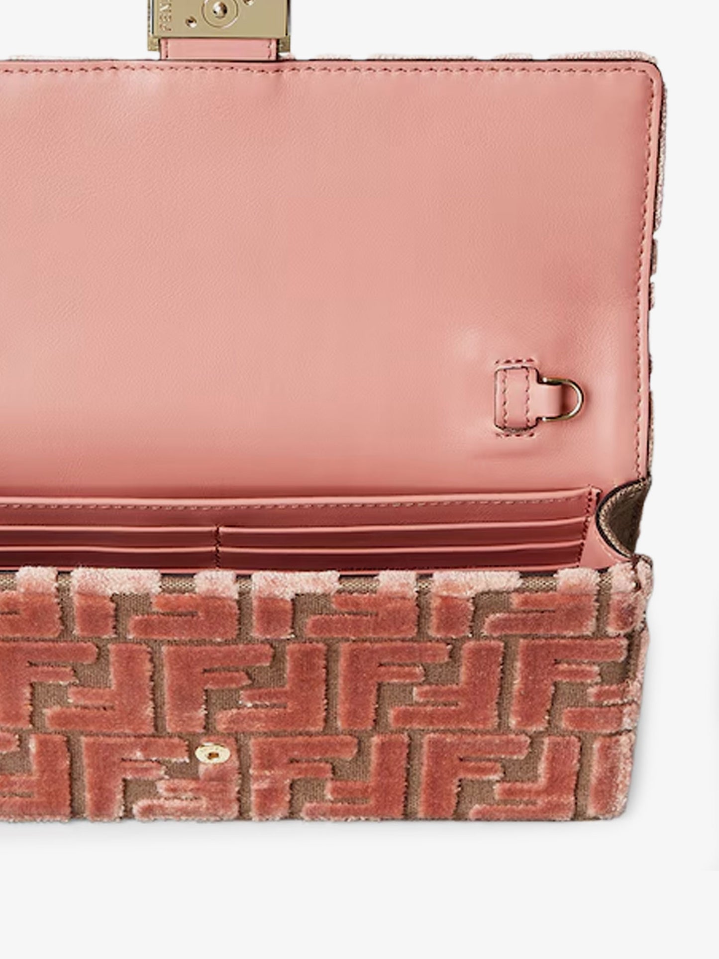 Wallet On Chain Baguette Jacquard velvet crossbody bag with embossed FF motif