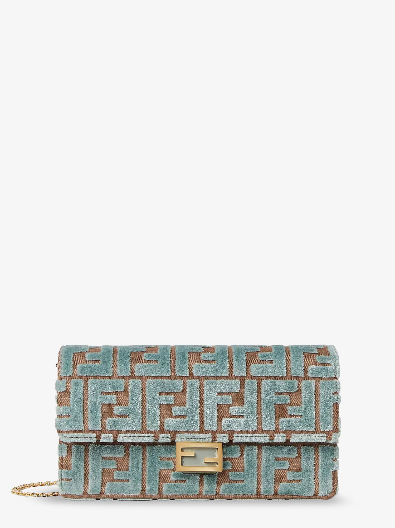 長財布 Fendi Baguette Wallet On Chain In Ff Jacquard Baguette Wallet on Chain FF jacquard fabric shoulder bag