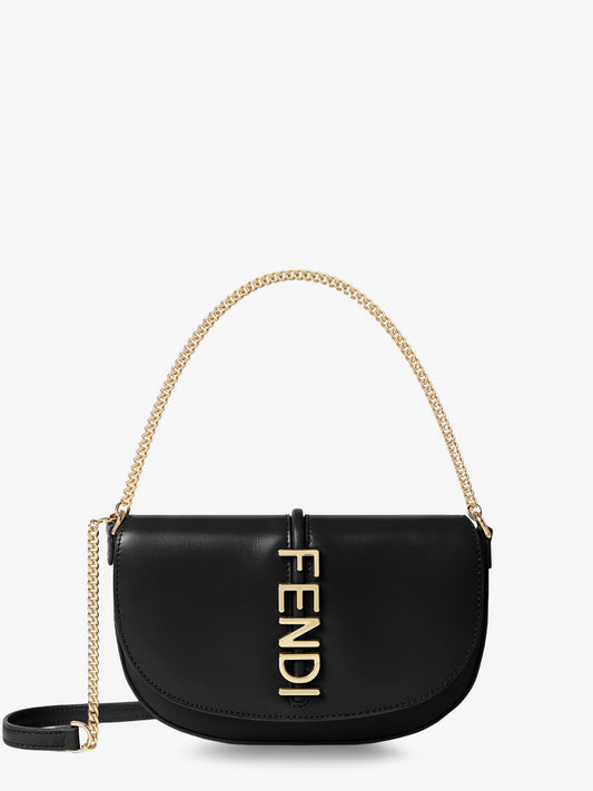 Wallet on Chain Fendigraphy leather shoulder bag