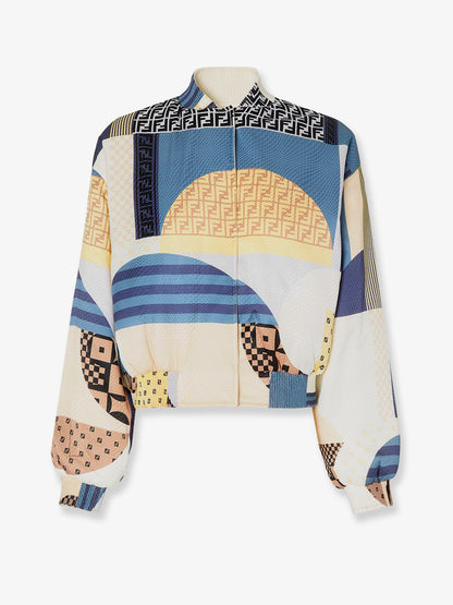 Reversible patchwork silk bomber thumbnail