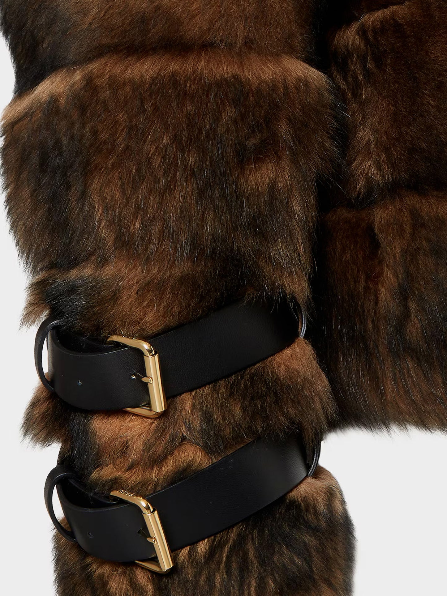 Brown backed sheepskin and nappa jacket