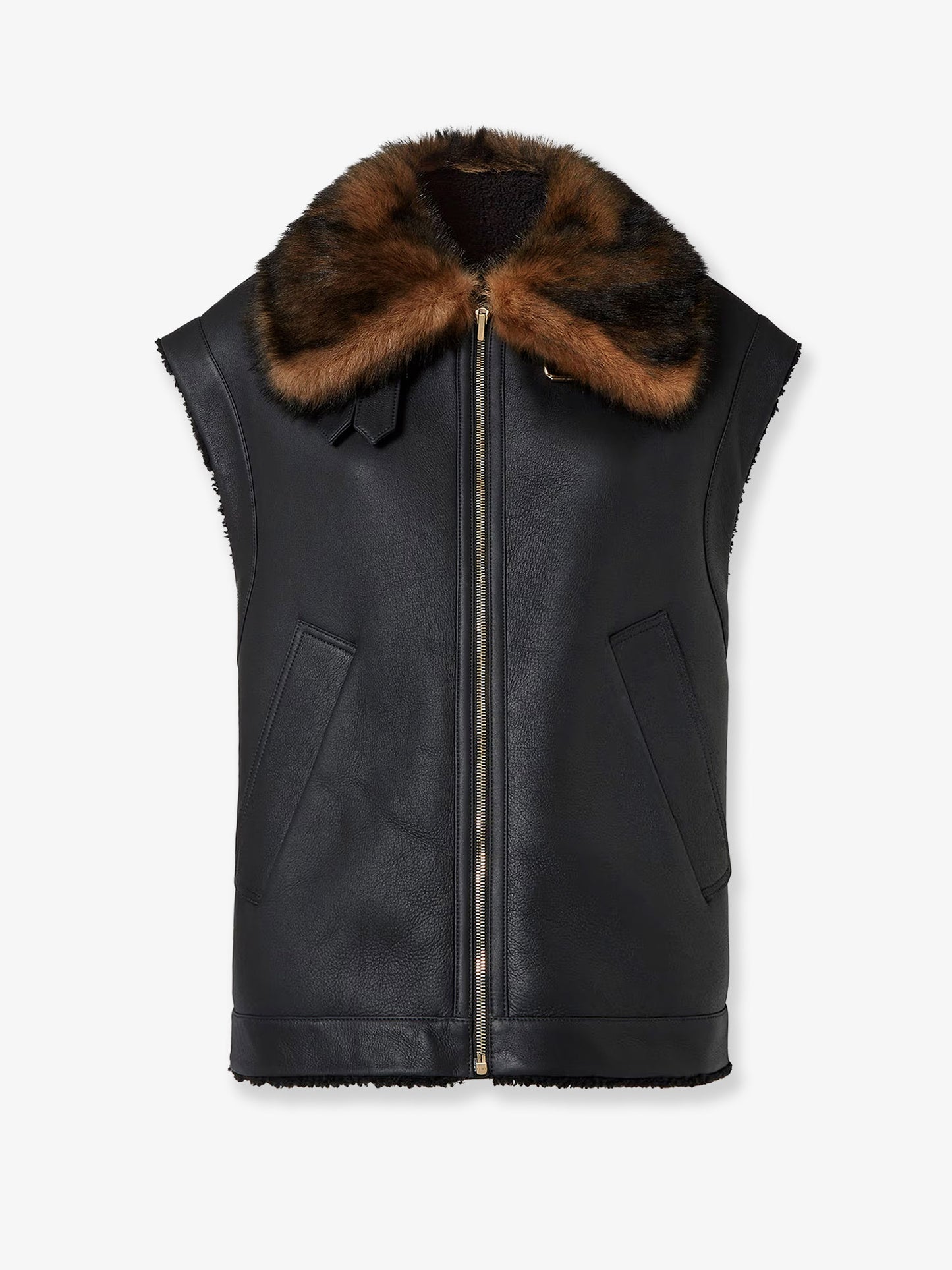 Sleeveless sheepskin jacket