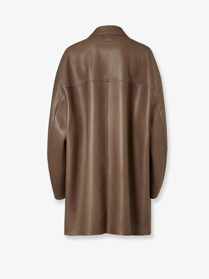 Cappotto doppiopetto in pelle thumbnail