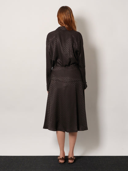 Midi FF jacquard silk skirt thumbnail