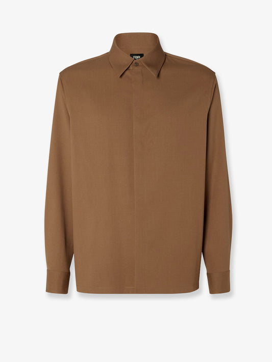 Wool gabardine shirt