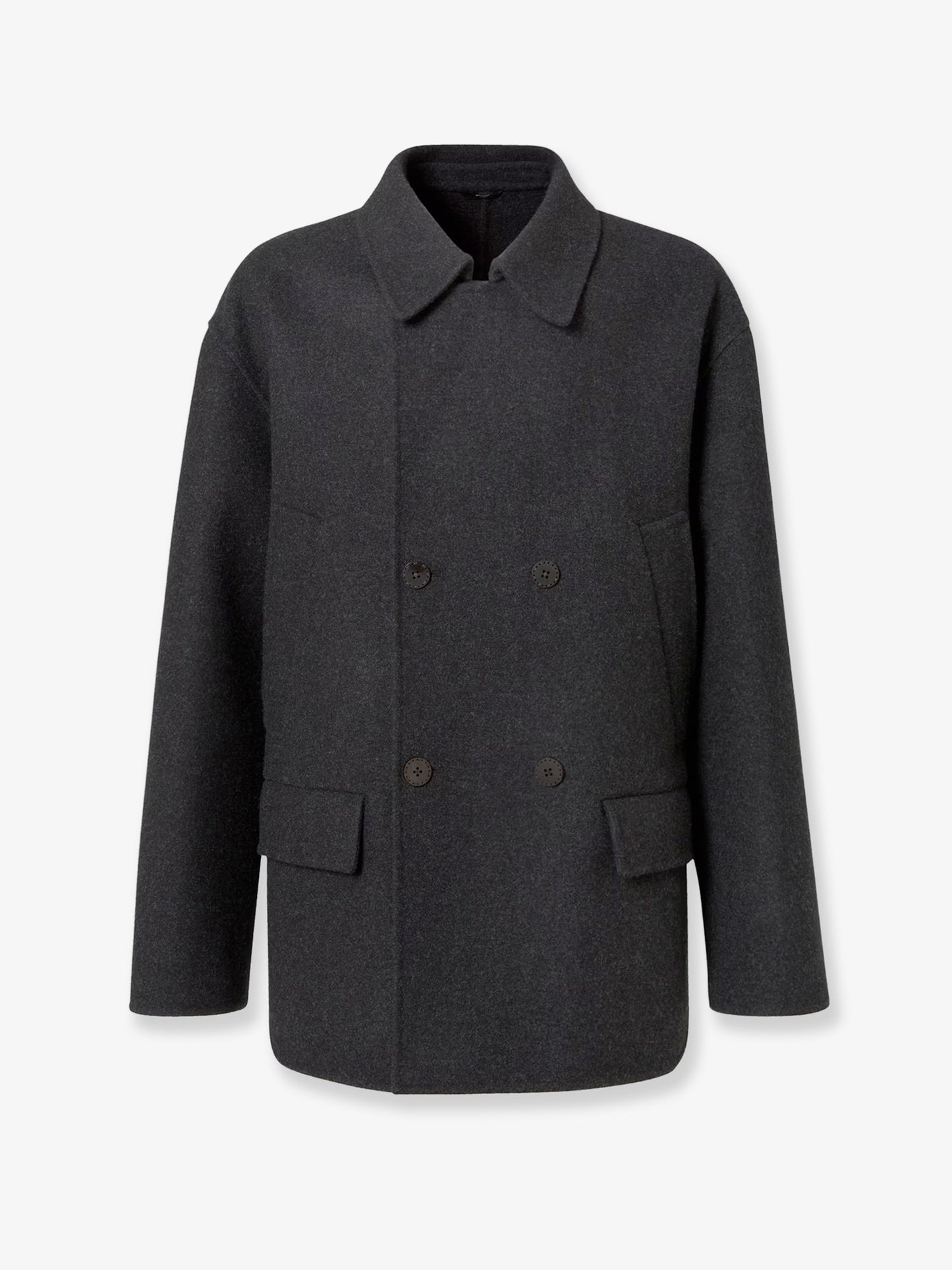 Double-breasted wool felt peacoat