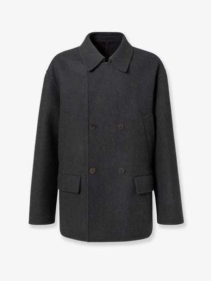 Double-breasted wool felt peacoat thumbnail
