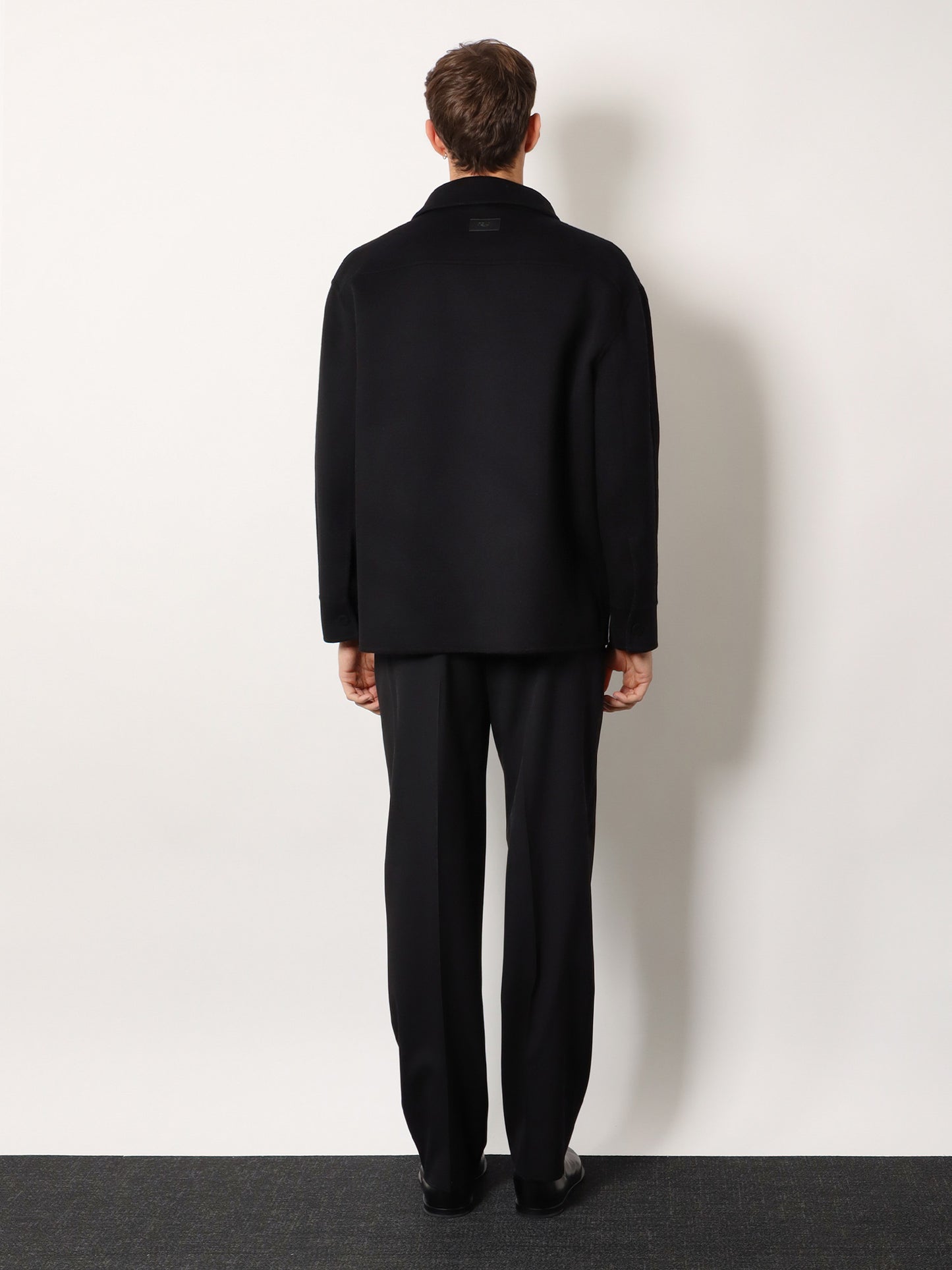 Wool coat with FF embossed detail