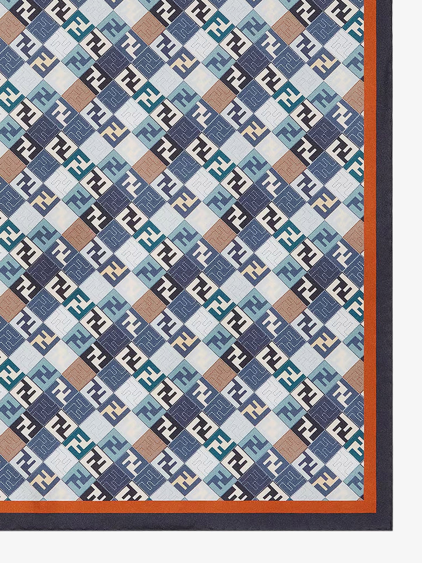 Foulard in seta con lofo FF all-over