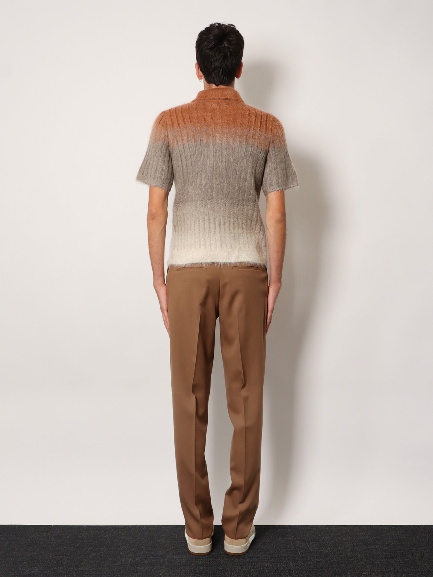 Dégradé mohair and wool polo shirt