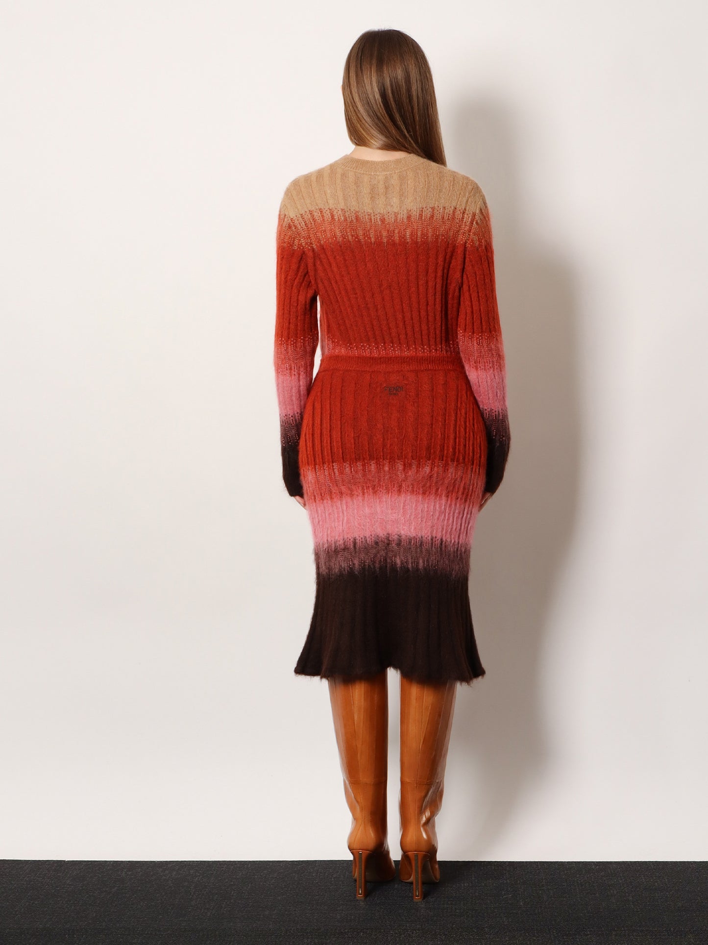 Dégradé mohair and wool skirt