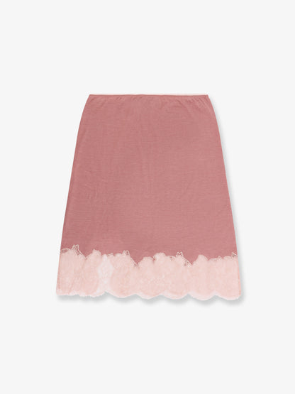 Cashmere and silk skirt with lace profiles thumbnail