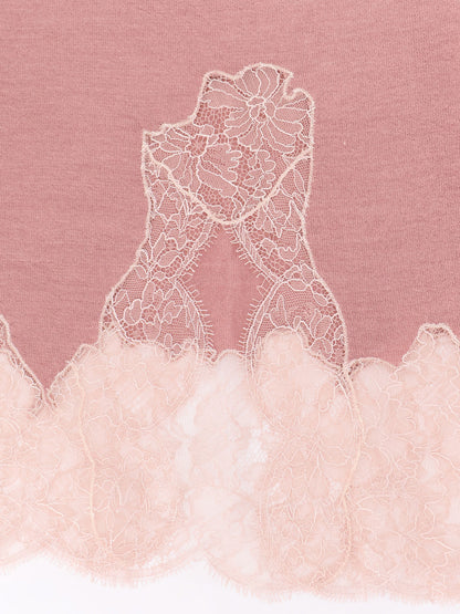 Cashmere and silk skirt with lace profiles thumbnail