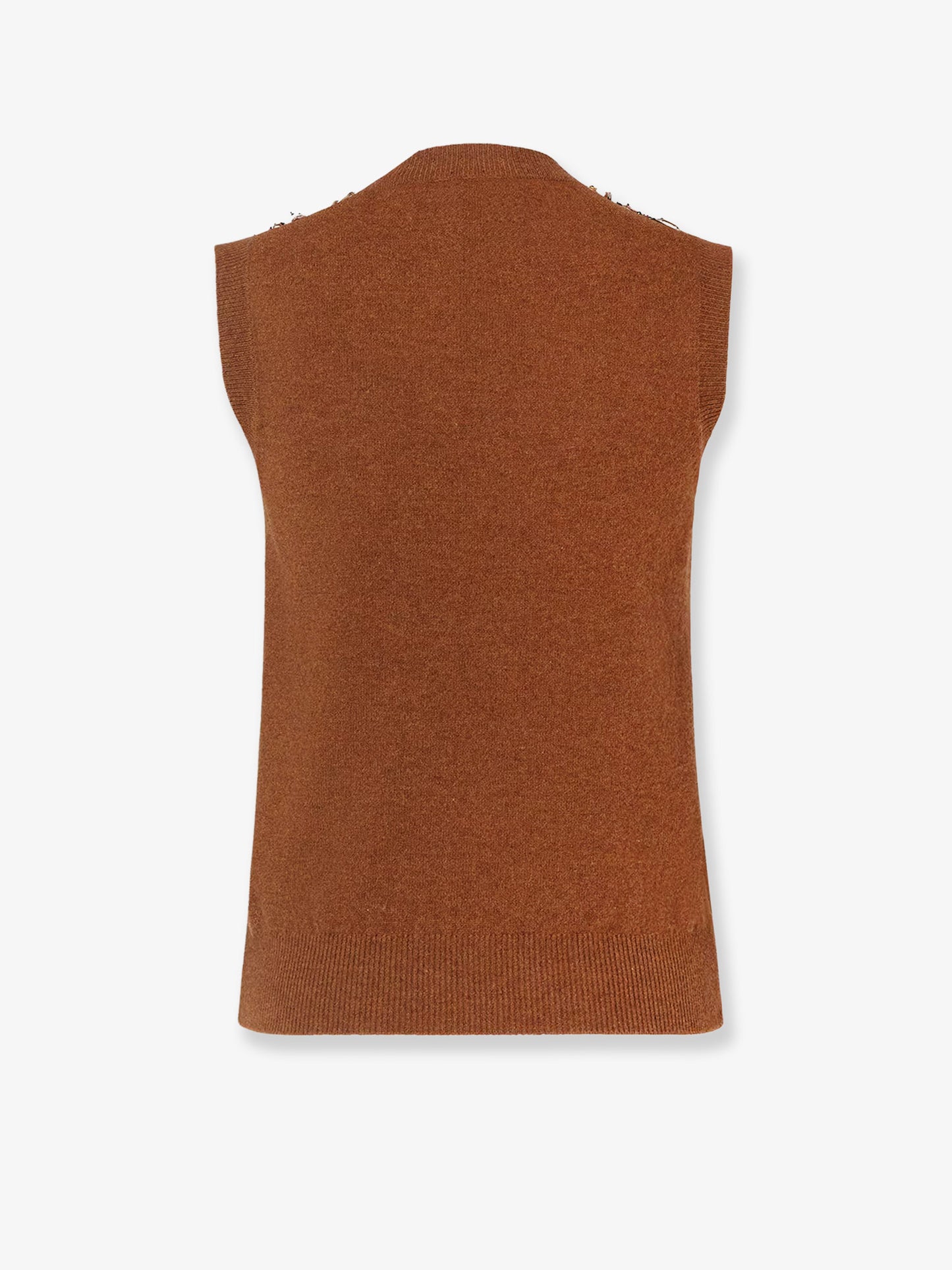 Sleeveless wool and cashmere sweater