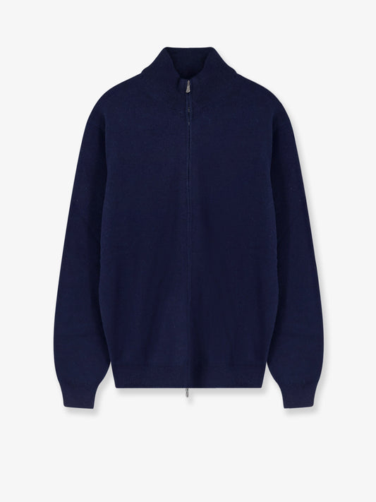 Superfine merino wool full-zip cardigan