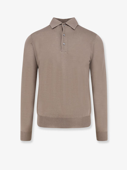 Merino wool, silk and cashmere polo shirt thumbnail