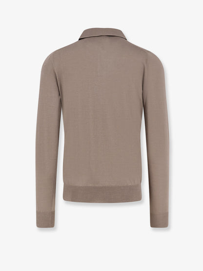 Merino wool, silk and cashmere polo shirt thumbnail