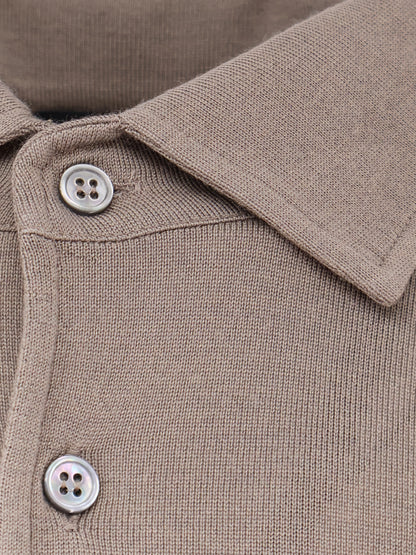 Merino wool, silk and cashmere polo shirt thumbnail
