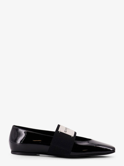 Patent leather ballerinas with maxi logo label thumbnail
