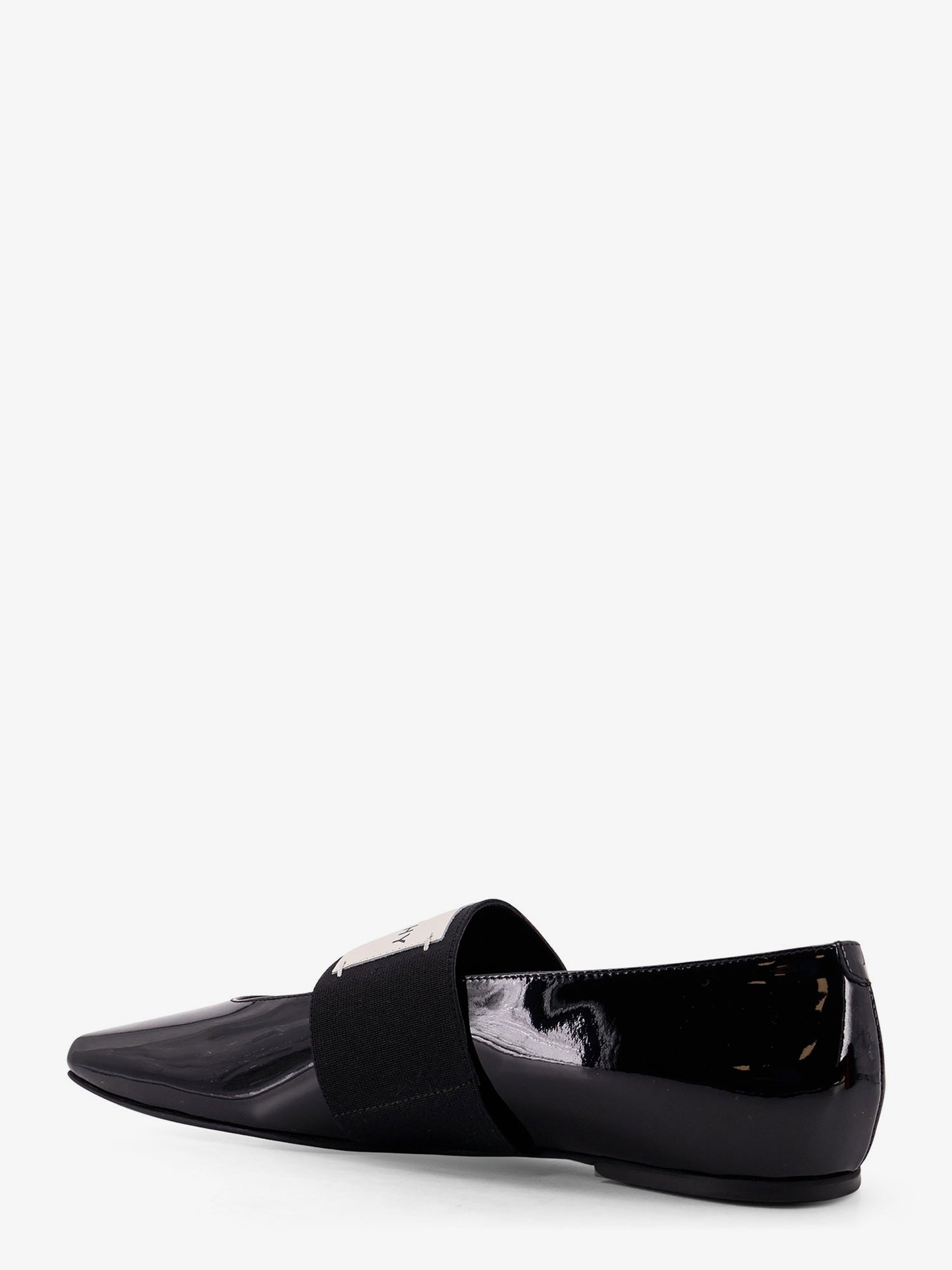Patent leather ballerinas with maxi logo label