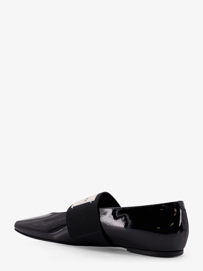 Patent leather ballerinas with maxi logo label thumbnail