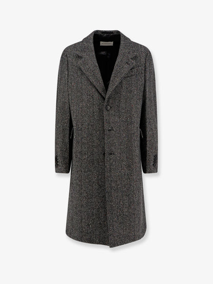 Wool blend coat with herringbone motif thumbnail