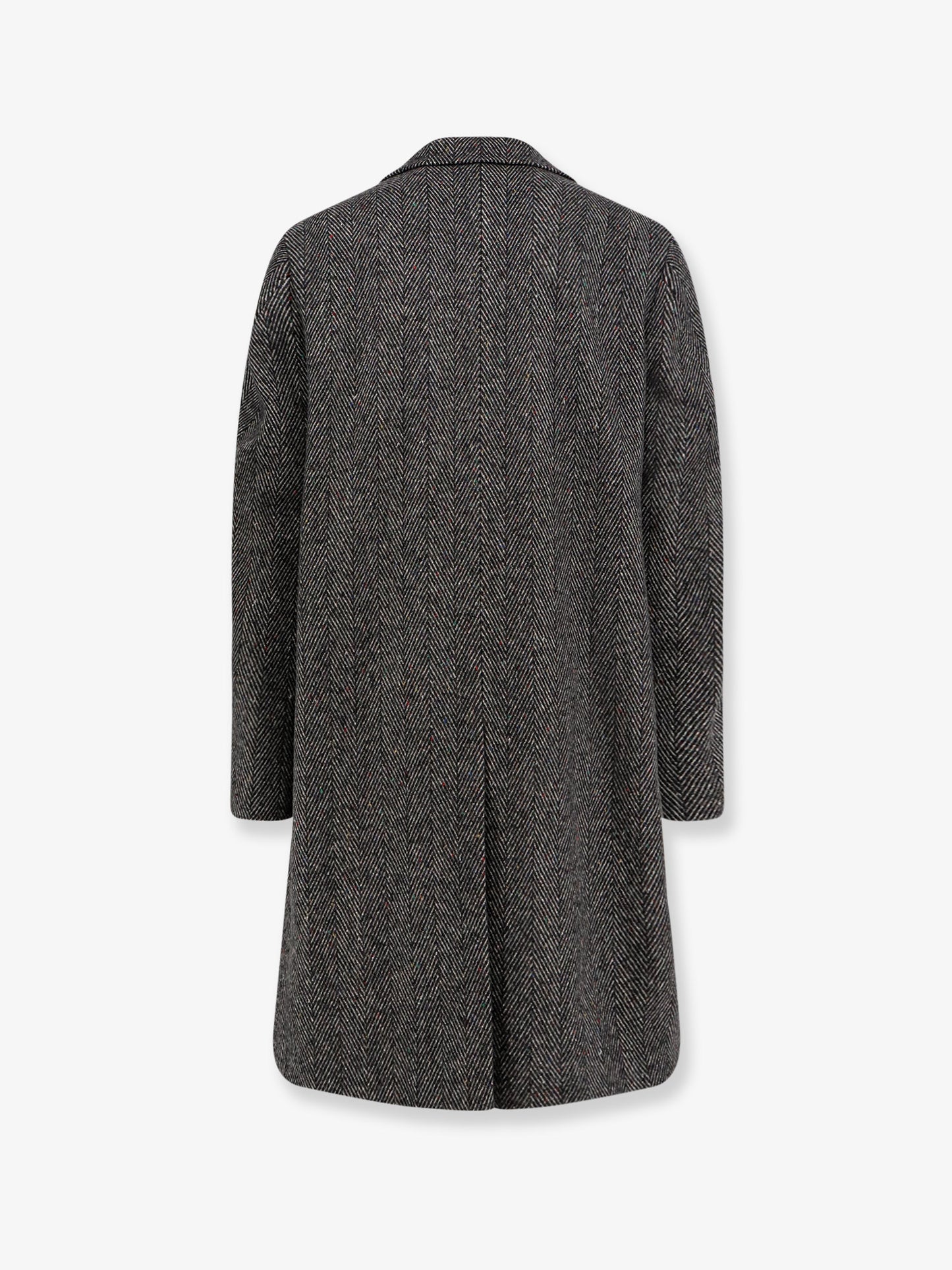 Wool blend coat with herringbone motif