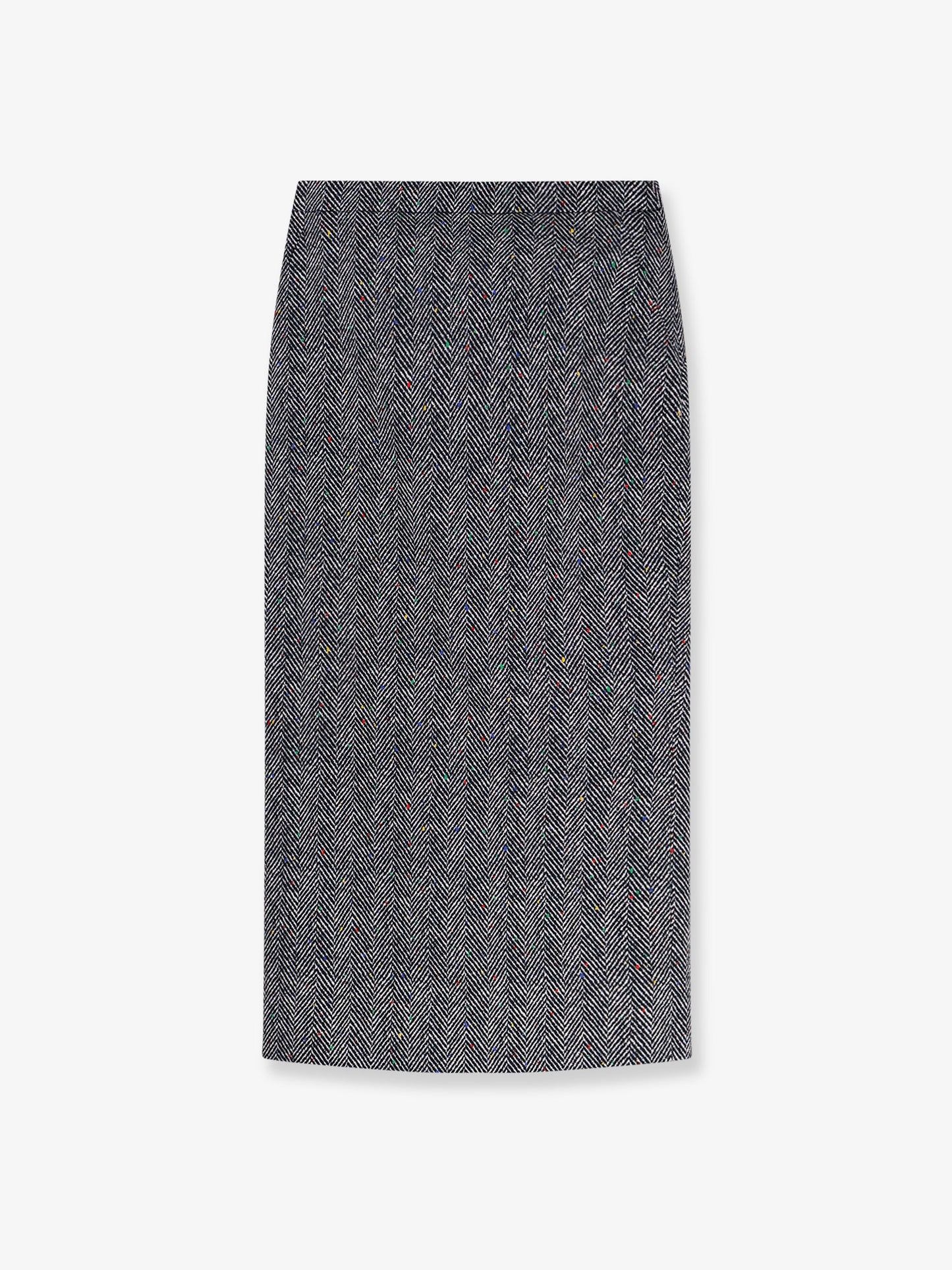Herringbone motif cotton skirt