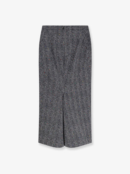 Herringbone motif cotton skirt thumbnail