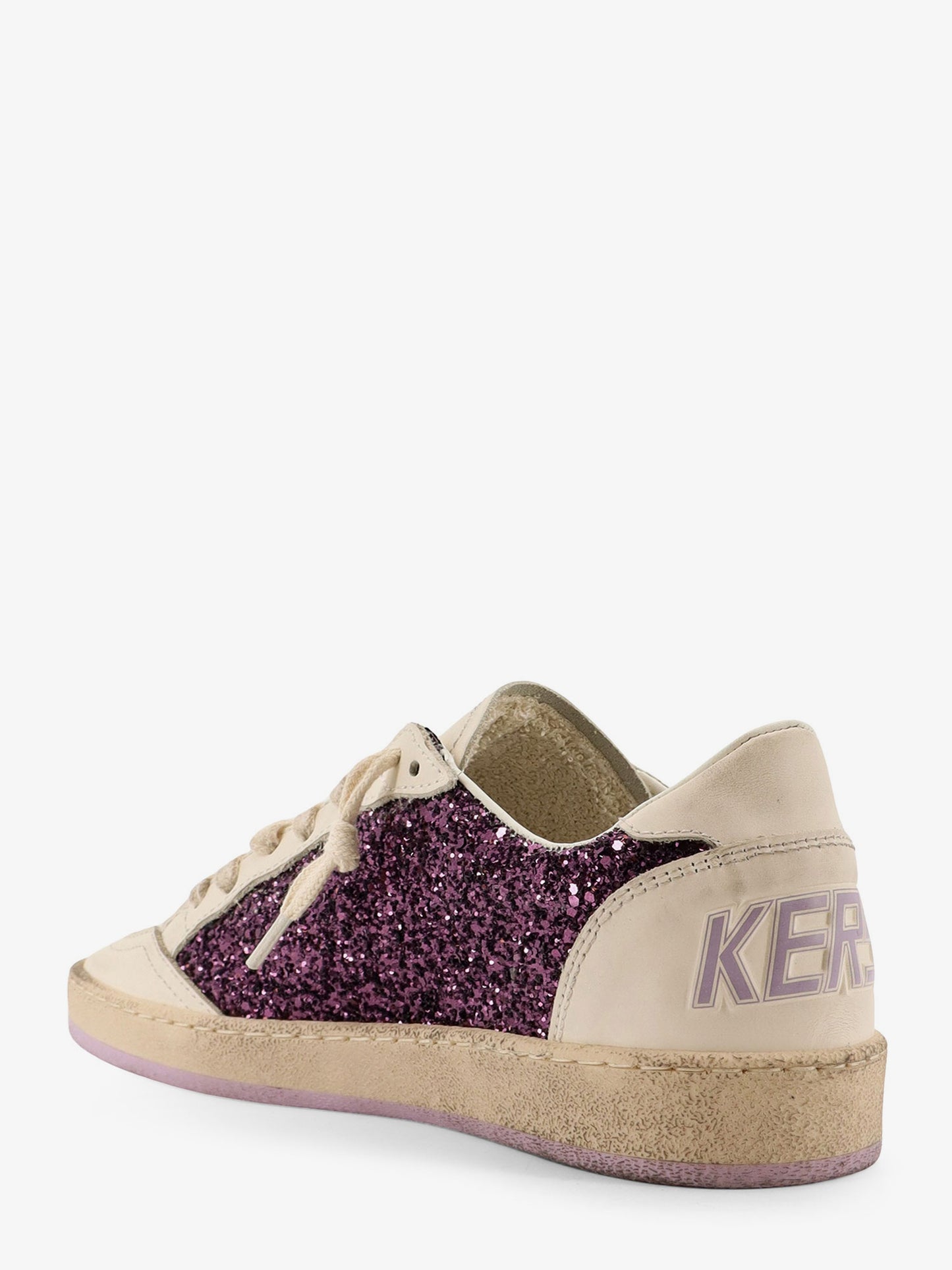 Sneakers Ball Star in pelle con inserto glitterato